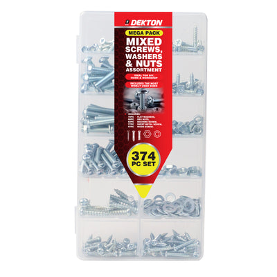 PACK OF 374 SCREWS NUTS AND WASHERS