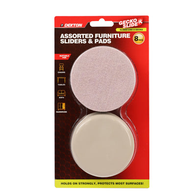 PACK OF 8 ASST. FURNITURE SLIDERS