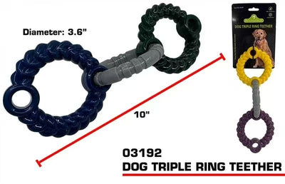 TRIPLE RING DOG TEETHER TOY