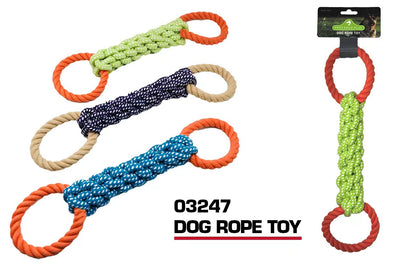 ASST. COLOURS DOG ROPE TUGGER TOY