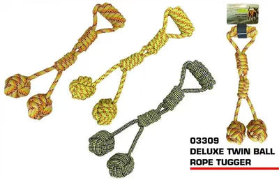 DELUXE LARGE TWIN BALL ROPE TUGGER