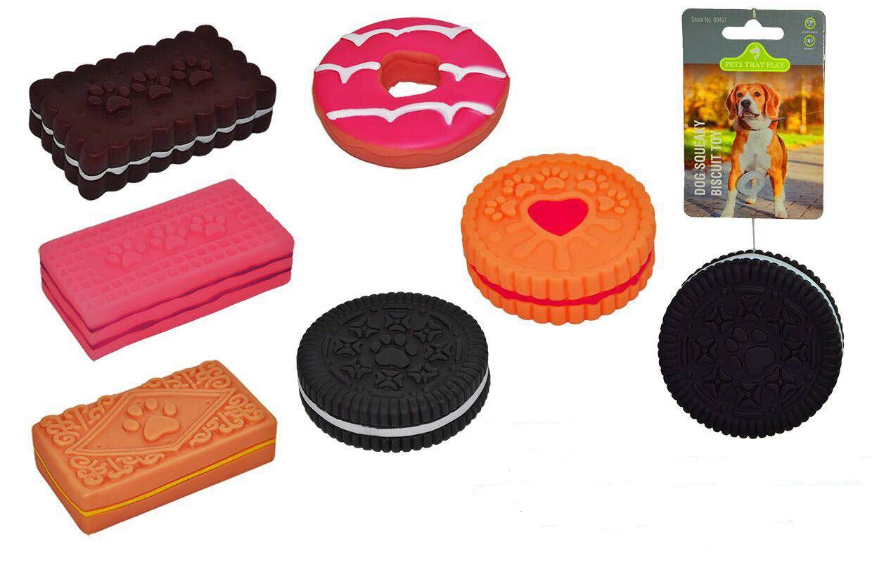 DOG SQUEAKY BISCUIT TOY jfmdistributors