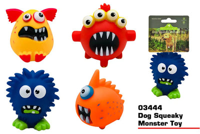 SQUEAKY MONSTER HEAD DOG TOY