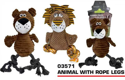 LARGE ANIMAL WITH ROPE LEGS DOG CHEW
