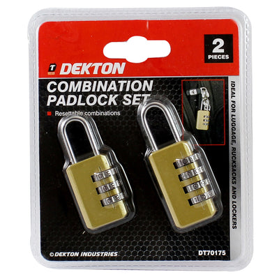 PACK OF 2 COMBINATION PADLOCKS