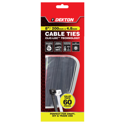 PACK OF 40 4.8MM X 300MM BLACK CABLE TIES