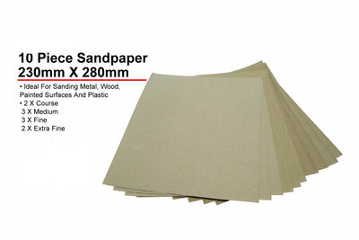 PACK OF 10 ASST. SANDPAPER