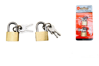 PACK OF 2 BRASS MINI PADLOCKS