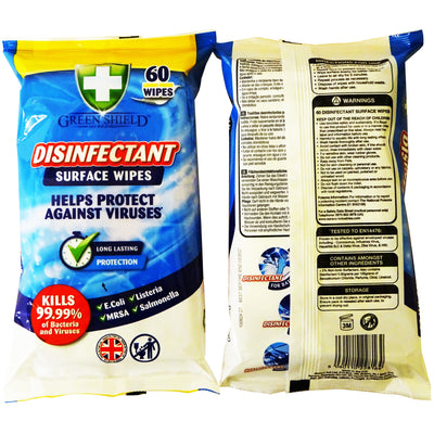 GREEN SHIELD DISINFECTANT 60 PACK WIPES