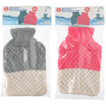 HOT WATER BOTTLE 1.7LTR WITH KNITTED COVER