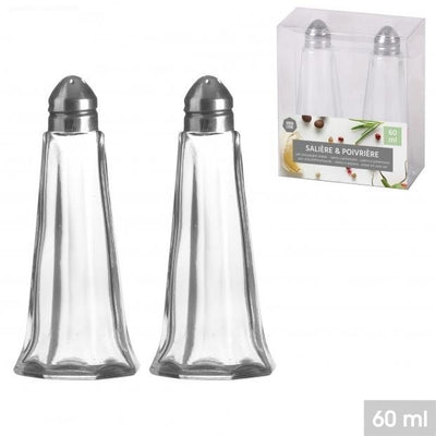GLASS 60ML SALT AND PEPPER SET