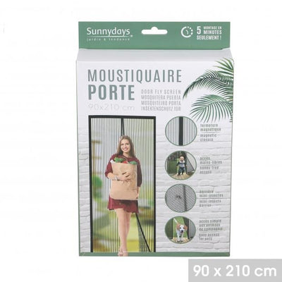 BLACK 90CM X 210CM MAGNETIC DOOR CURTAIN