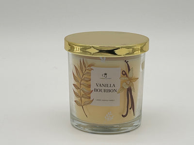 VANILLA BOURBON 8CM X 9CM DECAL GLASS CANDLE