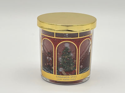 CINNAMON SPICE 8CM X 9CM GLASS WITH DECAL CANDLE