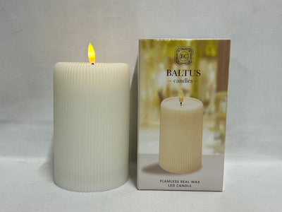 IVORY 10 X 15CM B/OP LED WAX PILLAR CANDLE