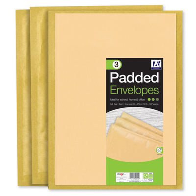 PACK OF 3 350MM X 470MM PADDED ENVELOPES