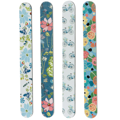 J D BLUE BOTANICAL DESIGN NAIL FILE