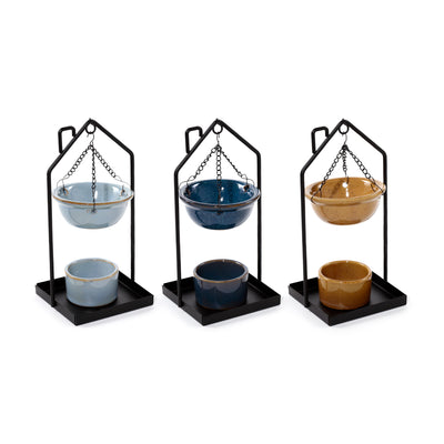 HANGING OIL BURNER WITH HOUSE SHAPE STAND
