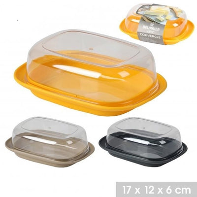 ASST. COLOURS PLASTIC BUTTER DISH
