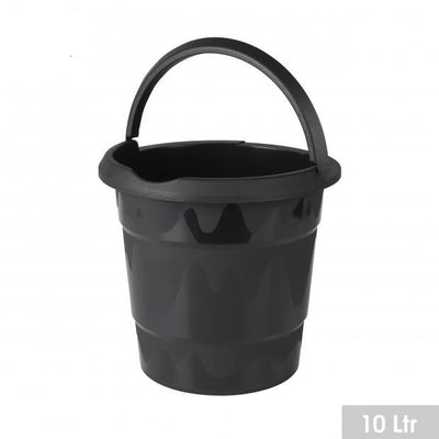 BLACK 10LTR PLASTIC HOUSEHOLD BUCKET