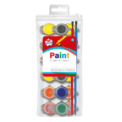 18 PACK POSTER PAINTS WITH 3 BRUSHES