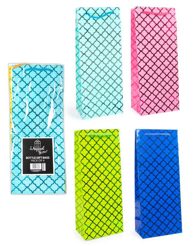 PACK OF 4 ASST. WINE BAGS