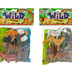 BAG OF 6" SAFARI ANIMALS PLAY SET