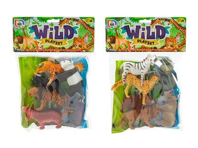 BAG OF 6" SAFARI ANIMALS PLAY SET