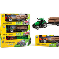 ASST. SMALL TRACTOR AND TRAILER SET