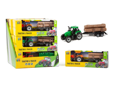 ASST. SMALL TRACTOR AND TRAILER SET