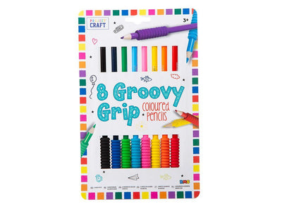8 PACK MULTI GRIP COLOURING PENCILS