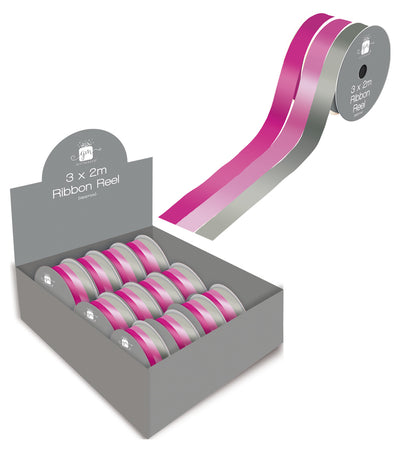 ASST. SILVER AND PINK MIX RIBBON ROLL