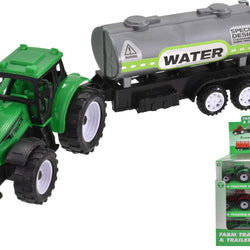 PLASTIC 3 ASST. TRACTOR AND TRAILER SET