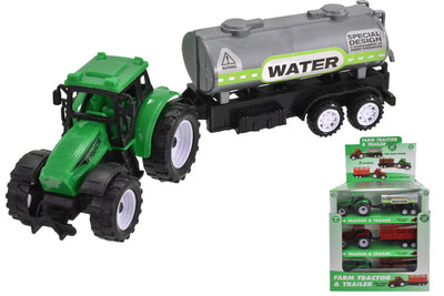PLASTIC 3 ASST. TRACTOR AND TRAILER SET