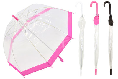 ASST. COLOURS TRANSPARENT UMBRELLA (BOX OF 24)&nbsp;&nbsp;