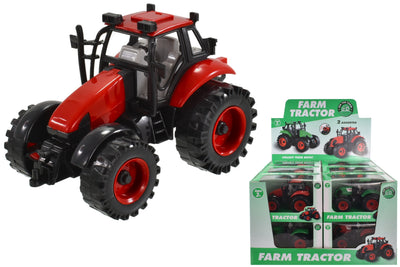 PLASTIC FARM TRACTOR IN WINDOW BOX