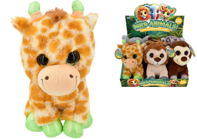 PLUSH 20CM WILD ANIMAL WITH GLITTER EYES