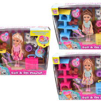 DOLL AND CAT LARGE PLAY SET