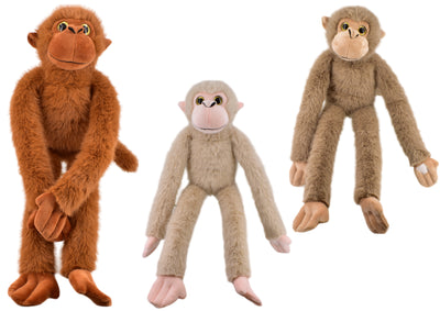 ASST. COLOURS 55CM PLUSH HANGING MONKEY