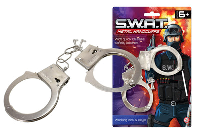 METAL SWAT POLICE HANDCUFF SET