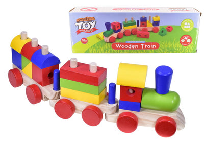 WOODEN BLOCKS TRAIN PLAY SET