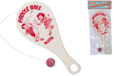 RETRO WOODEN PADDLE BAT AND BALL