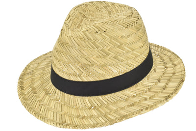 PANAMA 59CM STRAW HAT WITH BLACK BAND