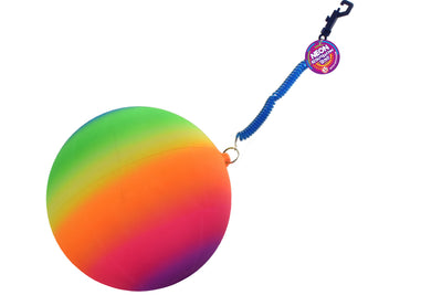 NEON 9" RAINBOW BALL ON KEY CHAIN (DEFLATED)