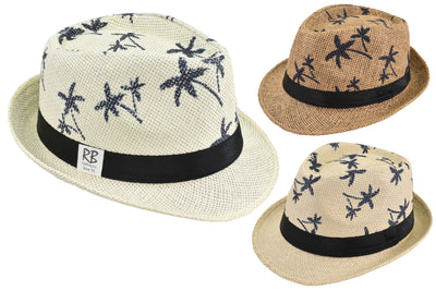 TRILBY PALM TREE PRINT 3 ASST. HAT