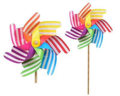 HOT COLOURS 31CM STRIPPED WINDMILL