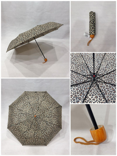 LEOPARD PRINT FOLDING UMBRELLA