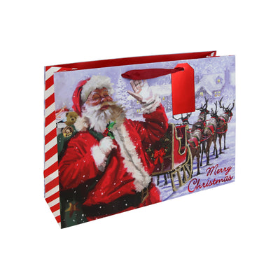 JOYFUL SANTA EXTRA LARGE OBLONG GIFT BAG