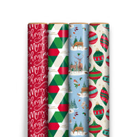 CASE OF 36 7MTR MODERN XMAS WRAP