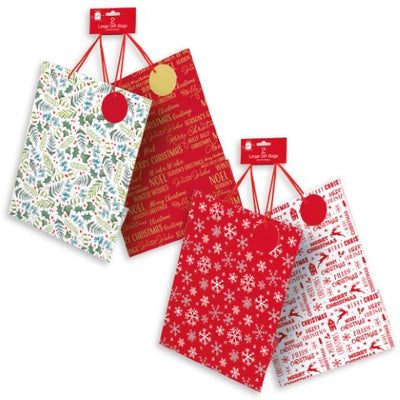 PACK OF 2 LARGE ASST. XMAS BAGS